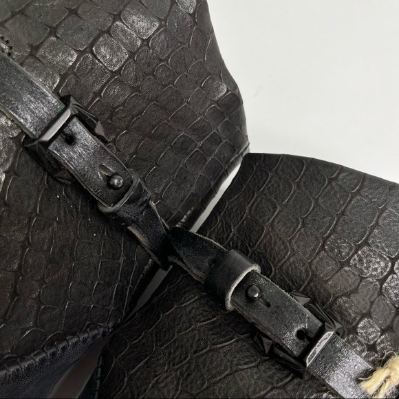 New A.S.98 Shark Nero Black Navy Wrapped Brushed Washed Leather Tall Fall Boots - Picture 9 of 16